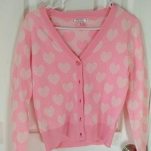Brand New- Love Culture Hearts Pink Cardigan